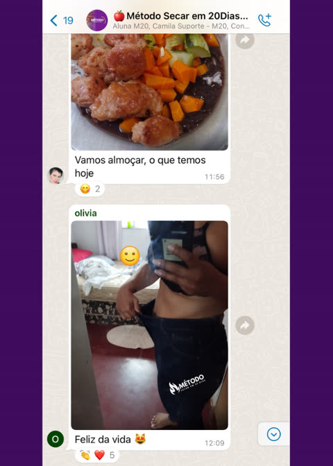 Print de depoimento de aluna feliz com a calça mais larga